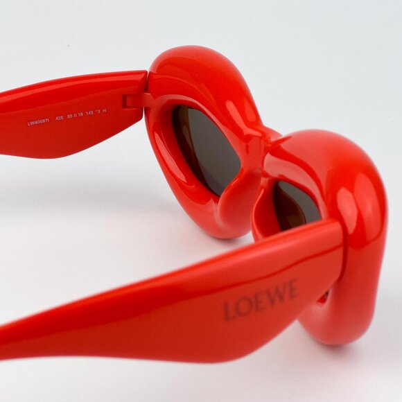 Loewe INFLATED LW40097I Sunglasses – Orange Cat Eye Brown | Model LW40097I 42E